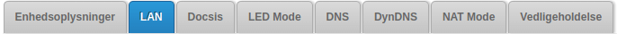 Vælg LAN under Mit WiFimodem