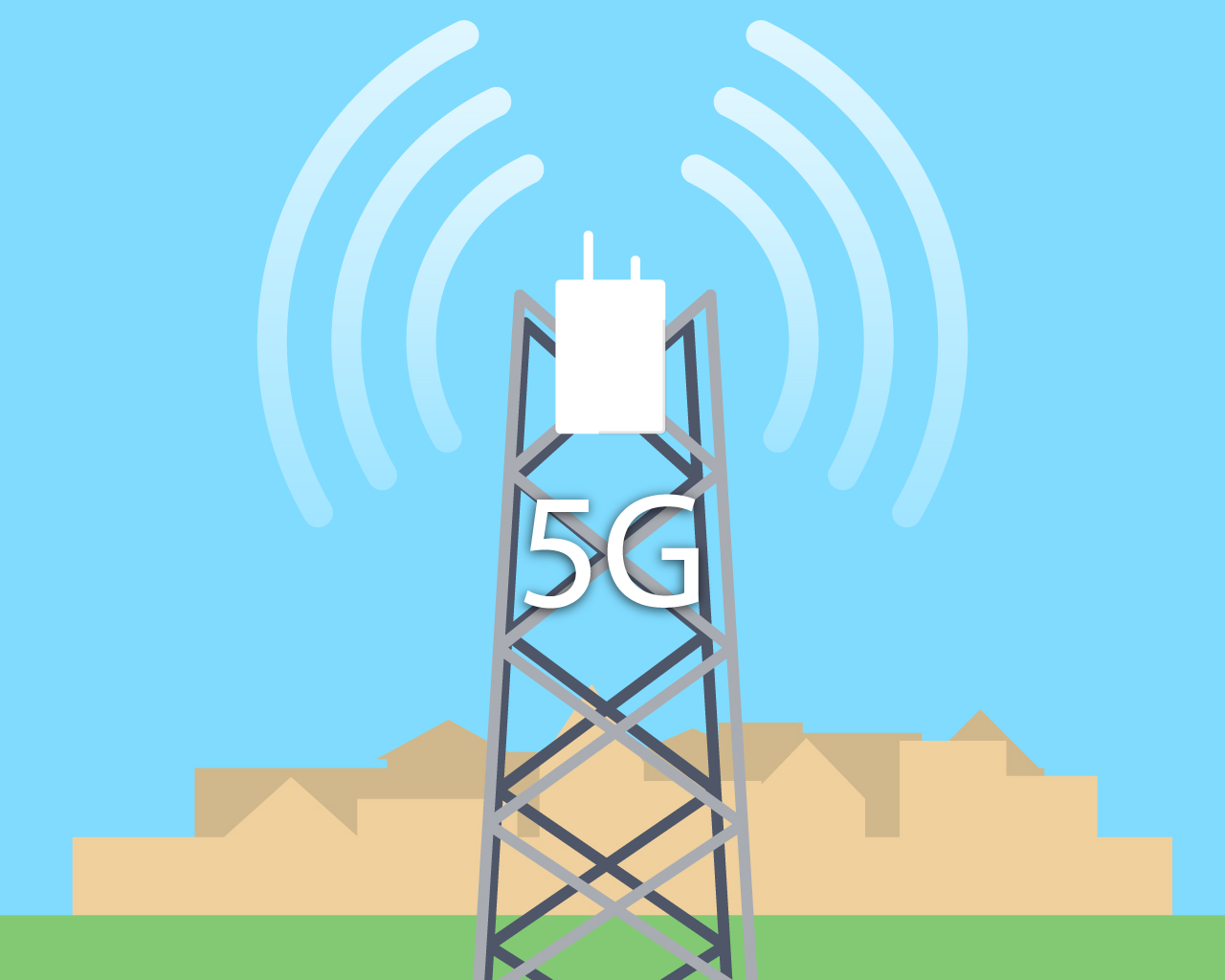 En 5G-mast som ens 5G-router opfanger signaler hos, for at wå wifi.