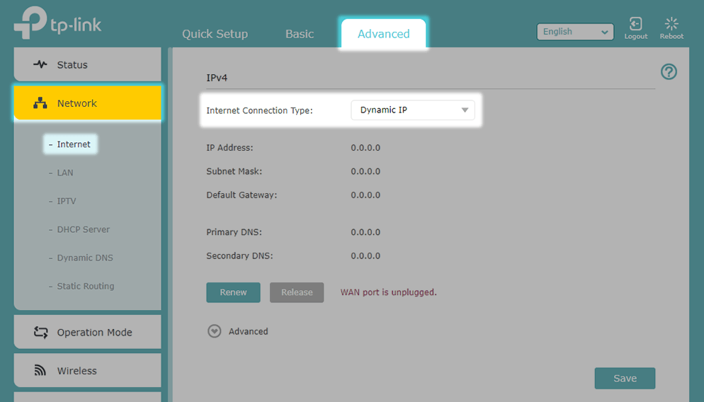 Billede af nogle specifikke indstillinger i TP-Link Archer AX50's interface'.