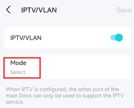 Billede af nogle specifikke indstillinger i TP-Link Deco's interface.
