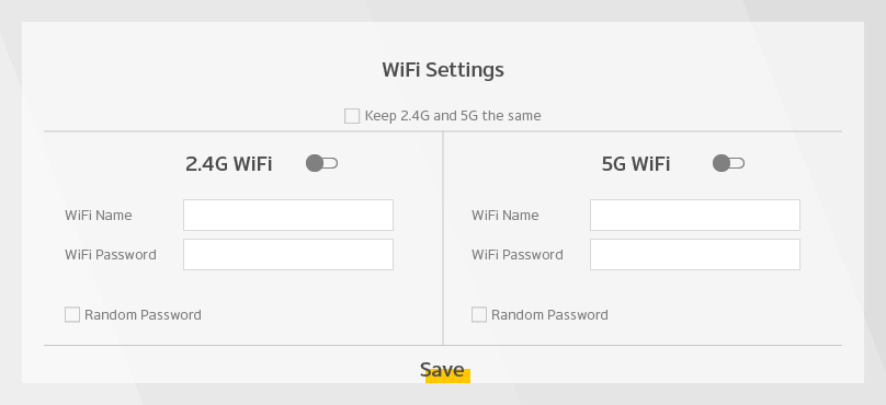 Grafik af Zyxel routerens interface hvor man kan deaktivere wifi.