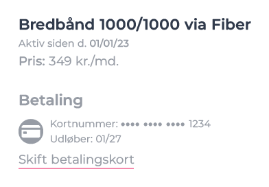 Grafik der viser hvor du kan finde dit produkt i “Profil”.