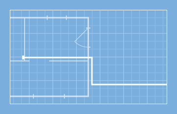 Illustration af en plantegning over et hus og nogle kabler.